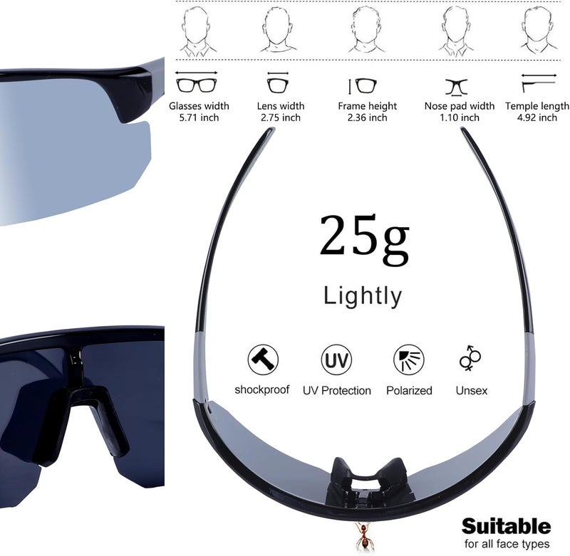 BangLong Polarized Sports Sunglasses for Men Women - UV Protection Sun Glasses for Running Baseball Cycling Bike Fishing - Image 4